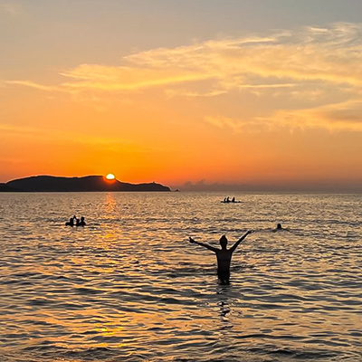 Coucher de soleil sur la mer Méditerranée